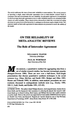 Meta-analysis, a quantitative method for aggregating