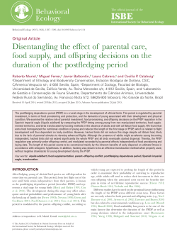 Disentangling the effect of parental care, food