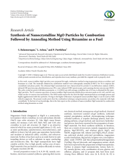 Synthesis of Nanocrystalline MgO Particles by Combustion Followed