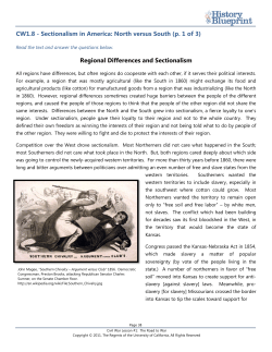 CW1.8 - Sectionalism in America: North versus South (p. 1 of 3