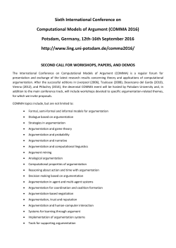 Sixth International Conference on Computational Models of