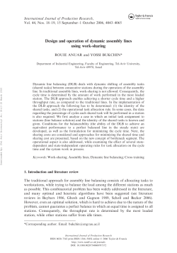Design and operation of dynamic assembly lines using work