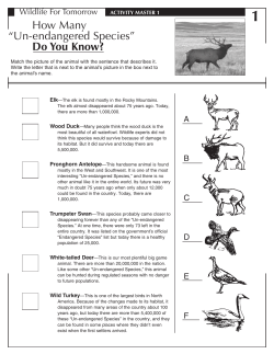 How Many &ldquo;Un-endangered Species&rdquo; Do You Know?
