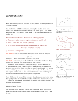 Math 131The Area Problem and Riemann Sums, Part I