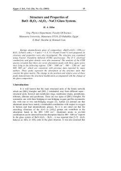 Structure and Properties of BaO -B2O3 -Al2O3 &ndash;NaCl - Eg-MRS