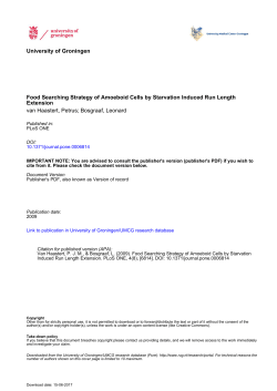 University of Groningen Food Searching Strategy of Amoeboid Cells