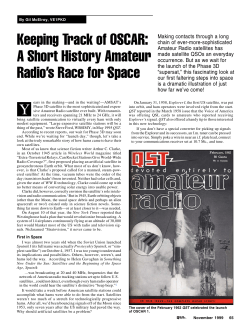 Keeping Track of OSCAR: A Short History Amateur Radio`s Race for