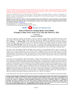 Bank of Montreal Canadian Banks AutoCallable Principal At