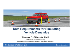 Data Requirements for Simulating Vehicle Dynamics