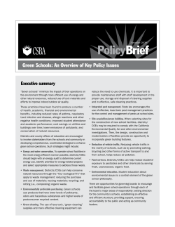 Green Schools: An Overview of Key Policy Issues
