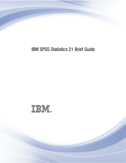 IBM SPSS Statistics 21 Brief Guide