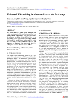 Universal RNA editing in a human liver at the fetal stage