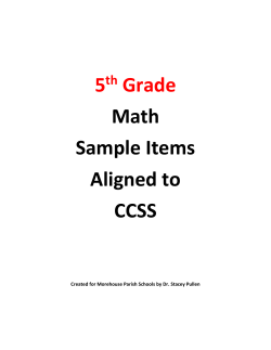 5 Grade Math Sample Items Aligned to CCSS