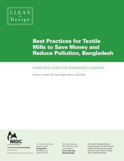 Best Practices for Textile Mills to Save Money and Reduce