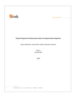 Physical Properties of Endovascular Stents: An Experimental