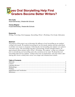 Does Oral Storytelling Help First Graders Become Better Writers?