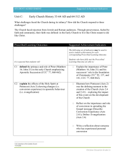 Early Church History 33-64 AD and 64-312 AD