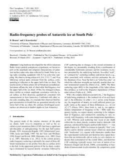 Radio-frequency probes of Antarctic ice at South