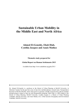 Sustainable Urban Mobility in the Middle East and - UN