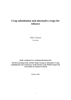 Crop substitution and alternative crops for tobacco