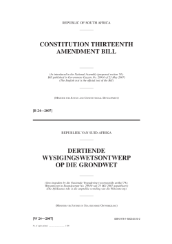 CONSTITUTION THIRTEENTH AMENDMENT BILL DERTIENDE