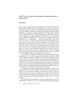 The Path toward Sino-American Rapprochement, 1969&ndash;1972