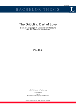The dribbling dart of love: sexual language in Measure for Measure