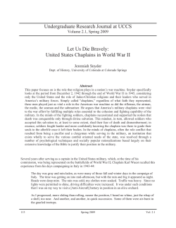 US Chaplains in WW2 - Undergraduate Research Journal at UCCS