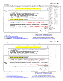 Week of August 30 – September 3, 2010