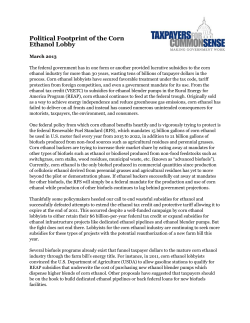 Political Footprint of the Corn Ethanol Lobby