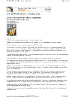 10-14 - Pittsburgh Steelers