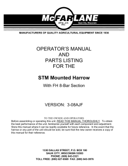 OPERATOR`S MANUAL AND PARTS LISTING FOR THE STM
