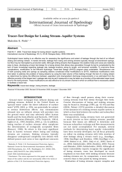 Tracer-test design for losing stream&ndash;aquifer systems
