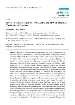 Inverse Transient Analysis for Classification of Wall Thickness