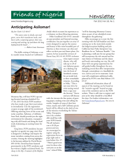 Fall 2013 - Friends of Nigeria