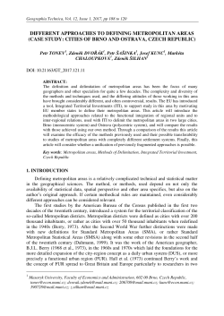 DIFFERENT APPROACHES TO DEFINING METROPOLITAN