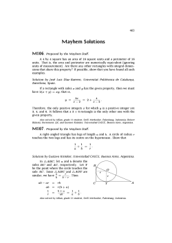 Mayhem Solutions: M106-M118
