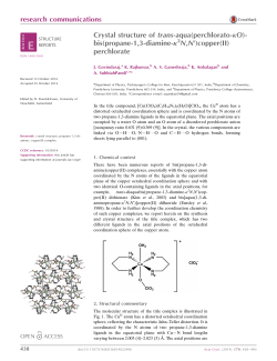 Crystal structure of trans-aqua (perchlorato-&kappa;O) bis (propane