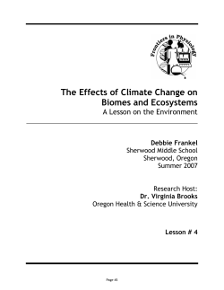 The Effects of Climate Change on Biomes and