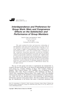 Interdependence and Preference for Group Work: Main and