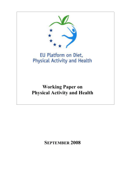 Working Paper on Physical Activity and Health