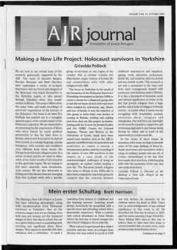 Oct - The Association of Jewish Refugees