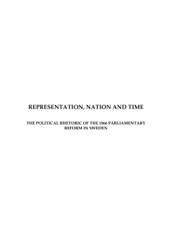 Representation, Nation and Time. The Political Rhetoric of the 1866