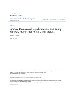 Eminent Domain and Condemnation: The Taking of - Purdue e-Pubs