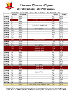 2017-‐2018 Calendar - Providence Extension Program