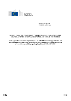 EUROPEAN COMMISSION Brussels, 15.4.2014 COM(2014) 225