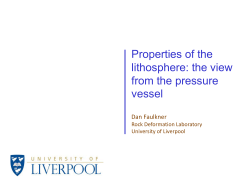 Dan Faulkner: Properties of the lithosphere: the view from the