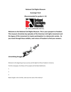 National Civil Rights Museum Scavenger Hunt (Recommended for