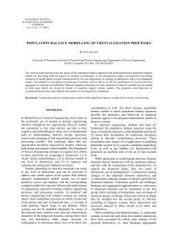 population balance modelling of crystallisation processes