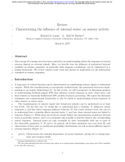 Characterizing the influence of `internal states` on sensory